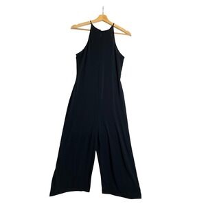 MNG Mango Jumpsuit Wide Leg Sleeveless Crepe Strappy Blue XS